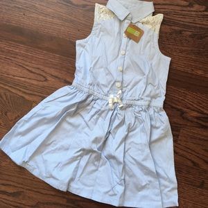 Girls 5 Crazy 8 stripes and lace dress